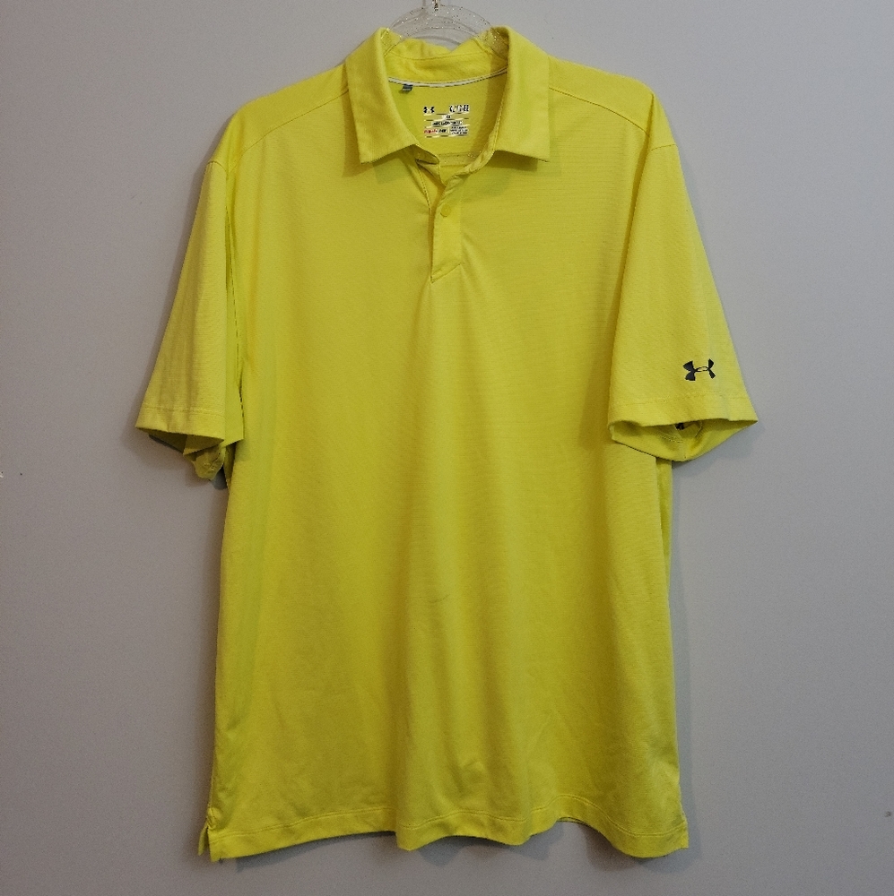 Under Armour Bright Yellow Loose Fit Polo Size XL